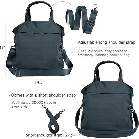 Hobo Slouch Bag + 2 Straps Tote Navy Diaper Shoulder Purse ODODOS 19L 2.0 Multi - Picture 5 of 16